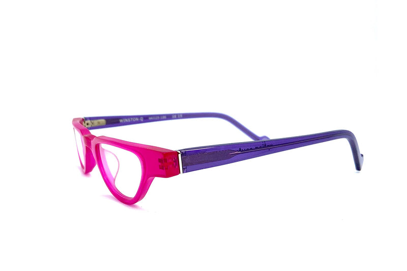 Winston Roze met paars computerbril